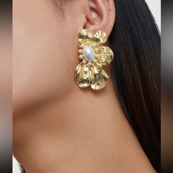 Vintage flower earrings N963 - Picture 2 of 7